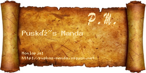 Puskás Manda névjegykártya